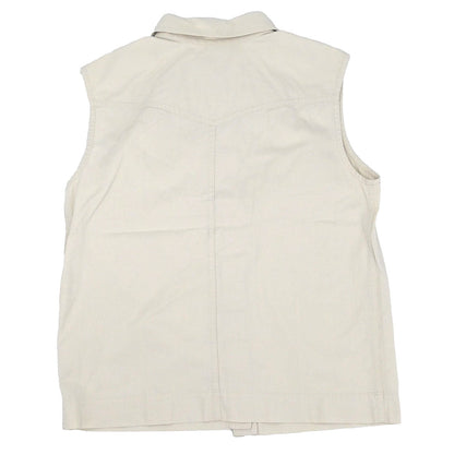 Chanel Single Breasted Jacket Vest Beige