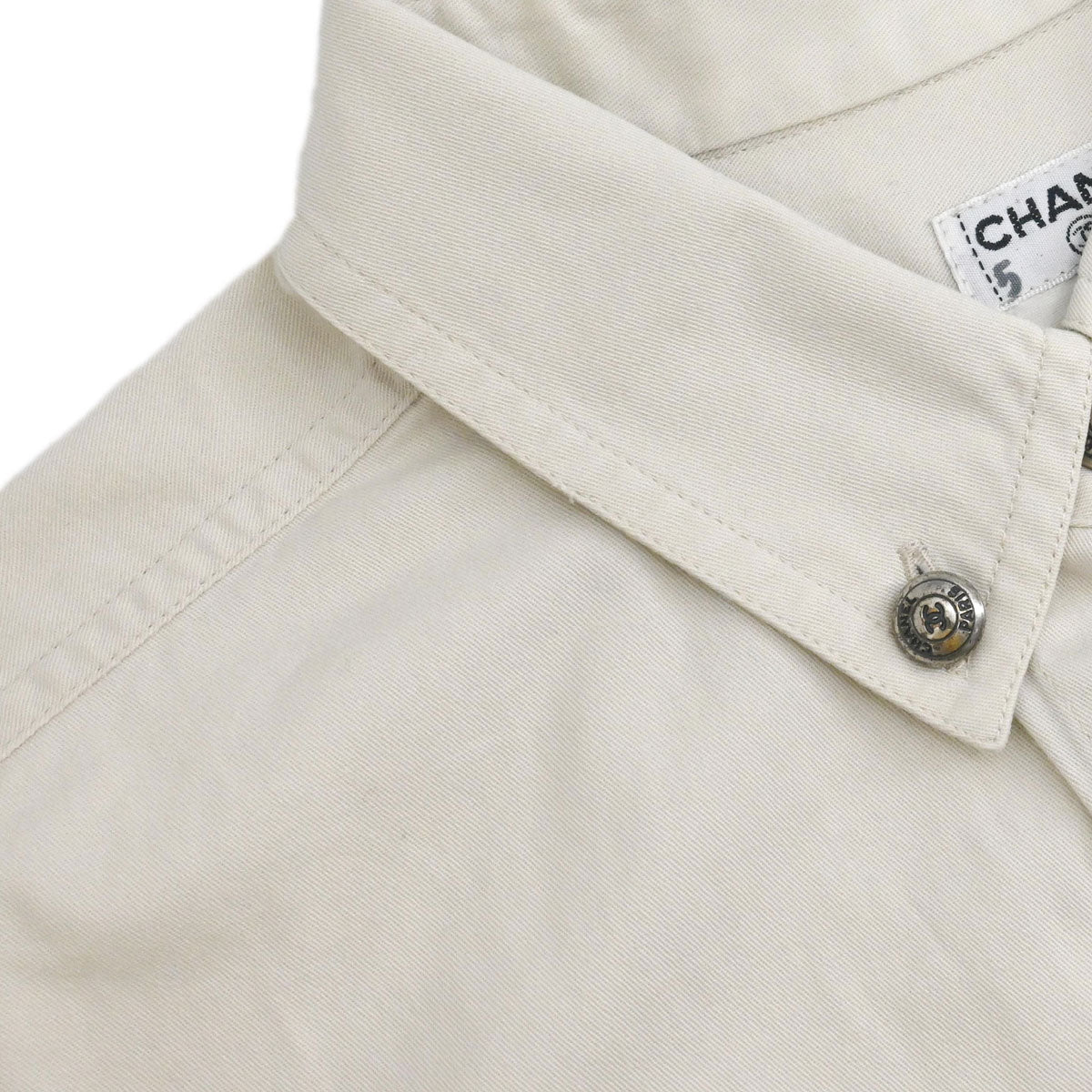 Chanel Single Breasted Jacket Vest Beige