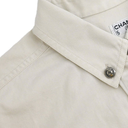 Chanel Single Breasted Jacket Vest Beige