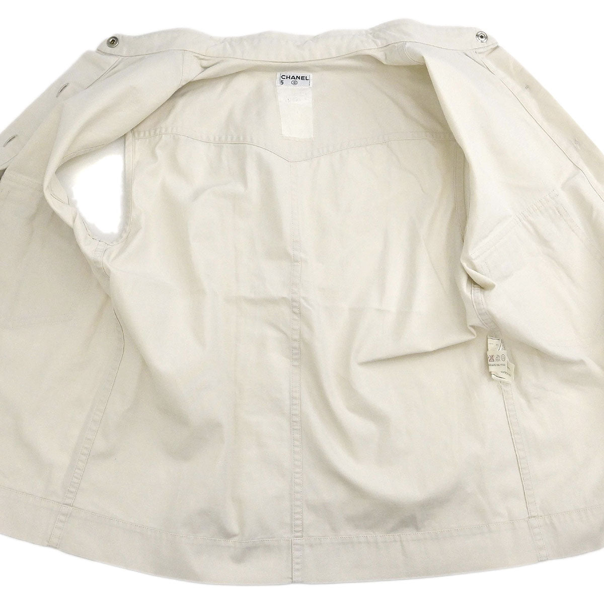 Chanel Single Breasted Jacket Vest Beige