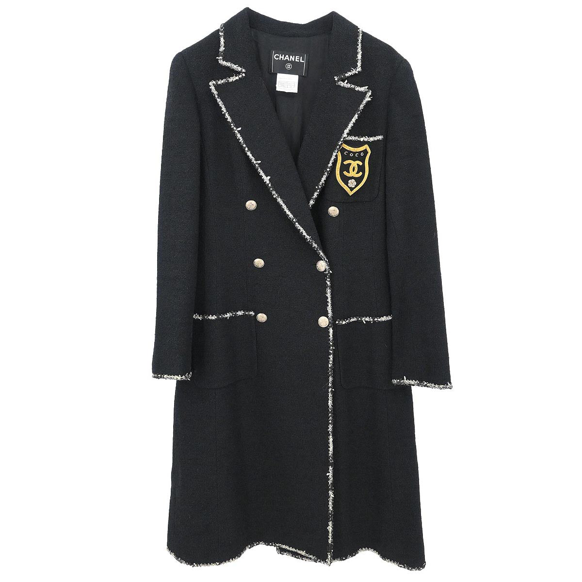 Chanel 2005 Emblem Double Breasted Jacket Black #38