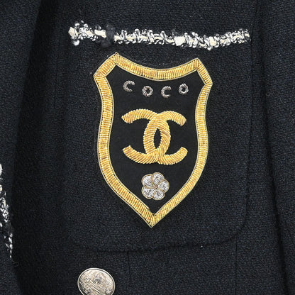 Chanel 2005 Emblem Double Breasted Jacket Black #38