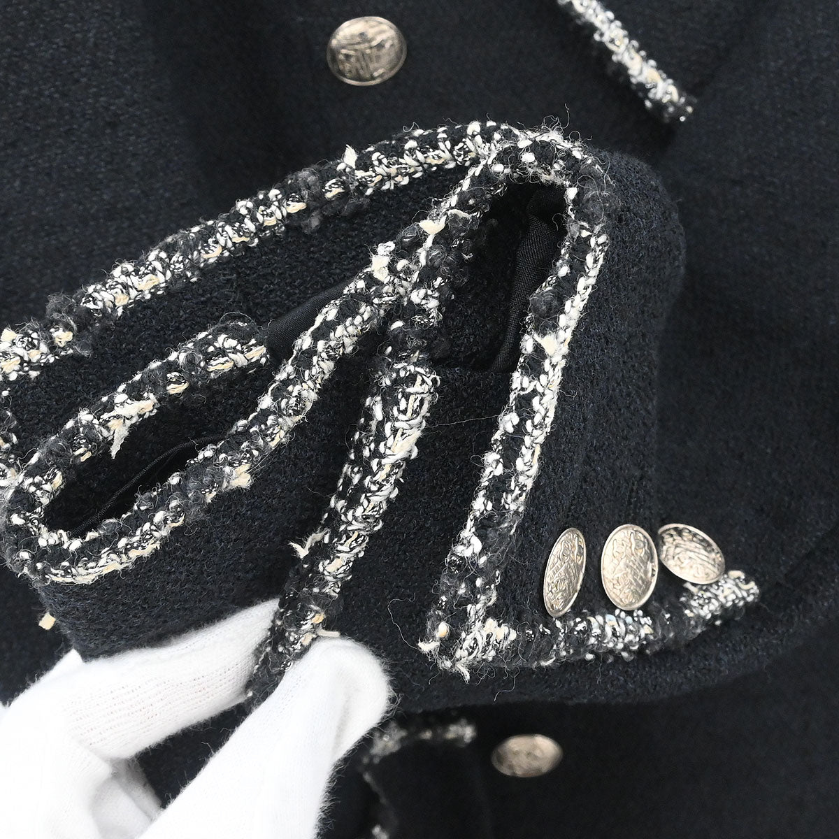 Chanel 2005 Emblem Double Breasted Jacket Black #38