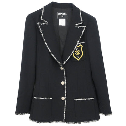 Chanel 2005 Emblem Single Breasted Jacket Black  #38