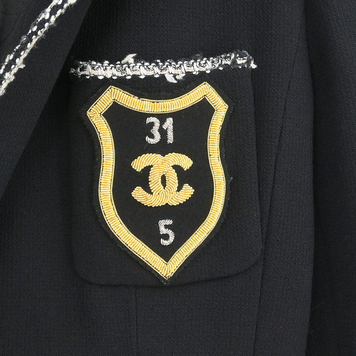 Chanel 2005 Emblem Single Breasted Jacket Black  #38