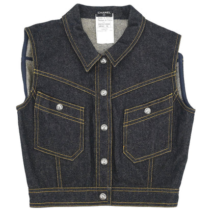 Chanel 1996 Vest Denim Jacket Indigo #36