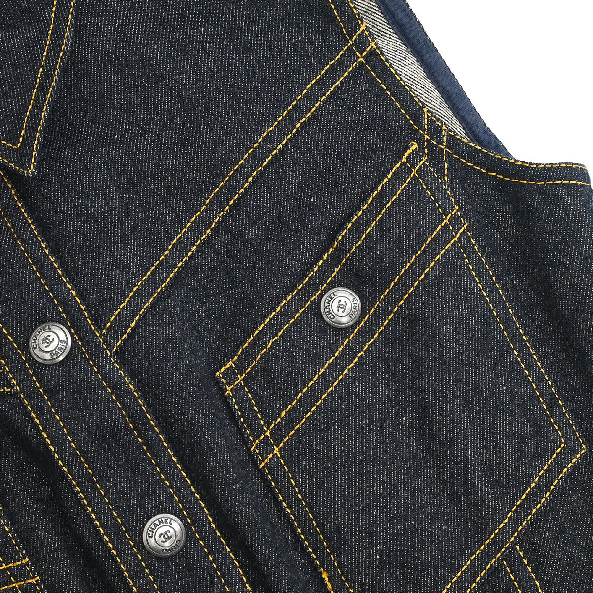 Chanel 1996 Vest Denim Jacket Indigo #36
