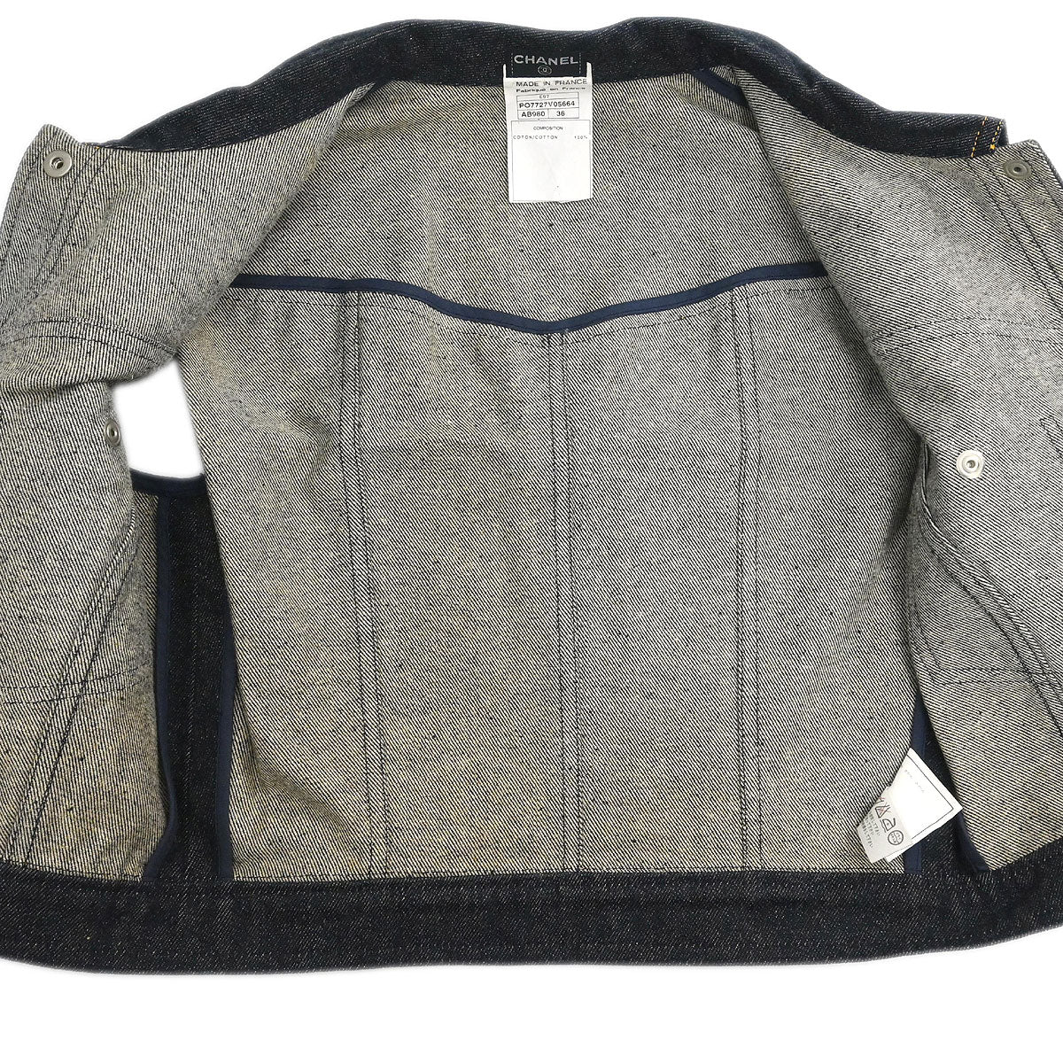 Chanel 1996 Vest Denim Jacket Indigo #36