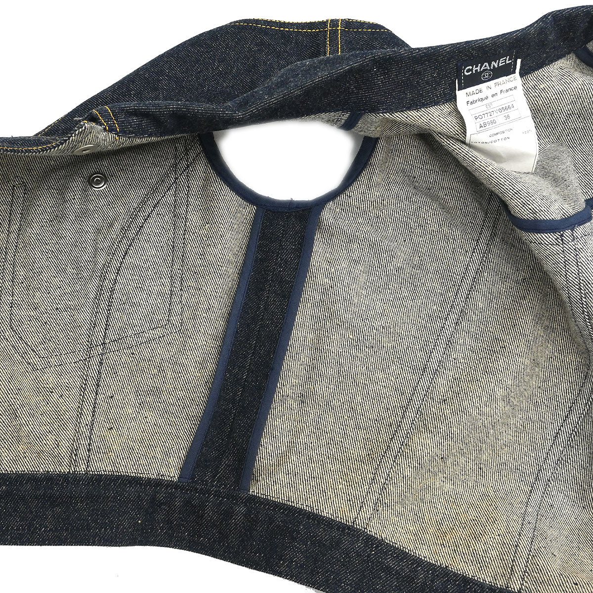 Chanel 1996 Vest Denim Jacket Indigo #36