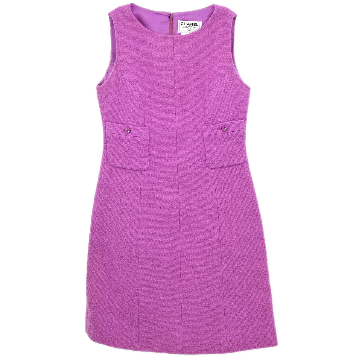 Chanel 1996 Setup Suit Jacket Sleeveless Dress Purple #36