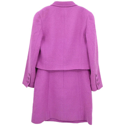 Chanel 1996 Setup Suit Jacket Sleeveless Dress Purple #36