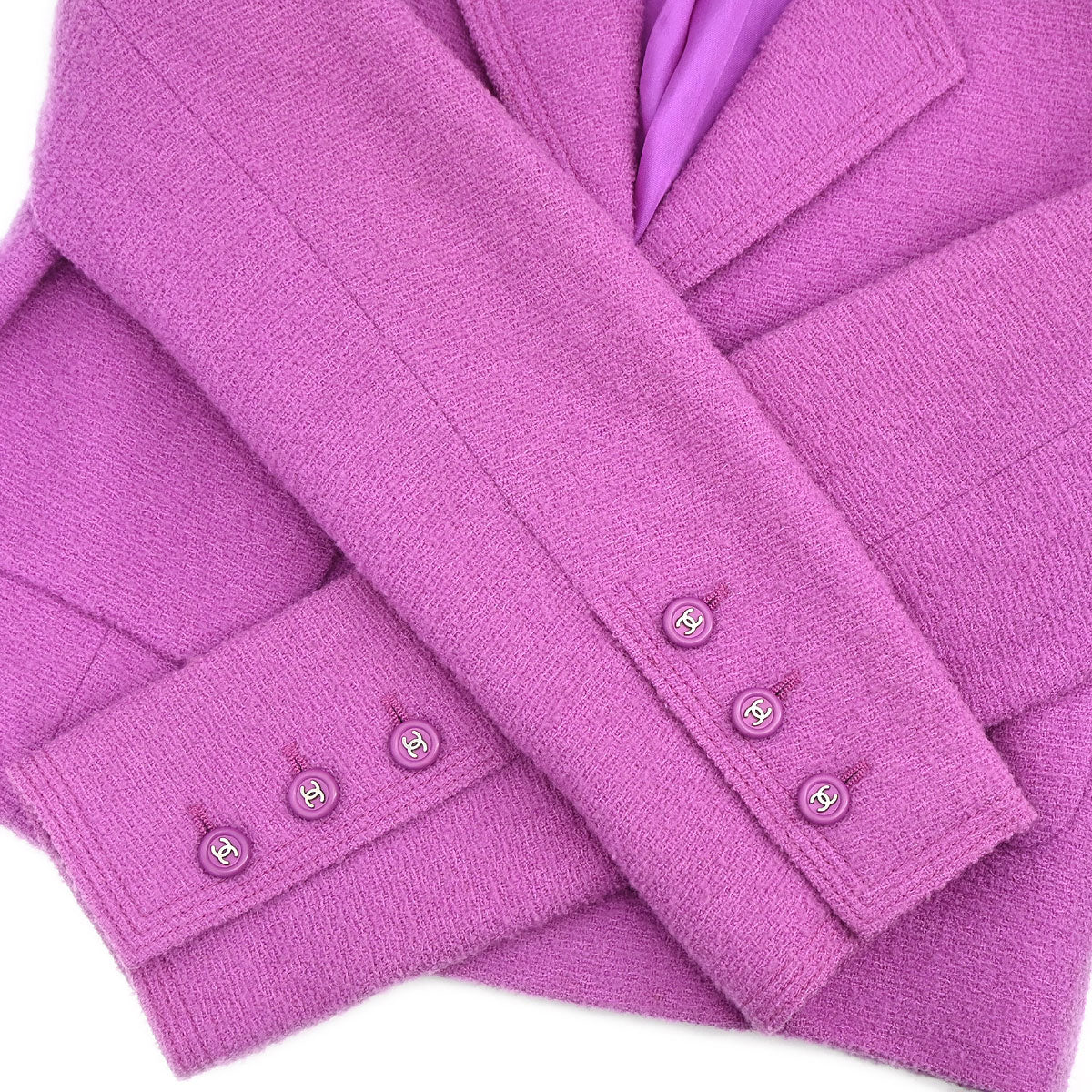 Chanel 1996 Setup Suit Jacket Sleeveless Dress Purple #36