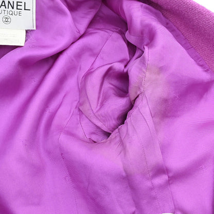 Chanel 1996 Setup Suit Jacket Sleeveless Dress Purple #36
