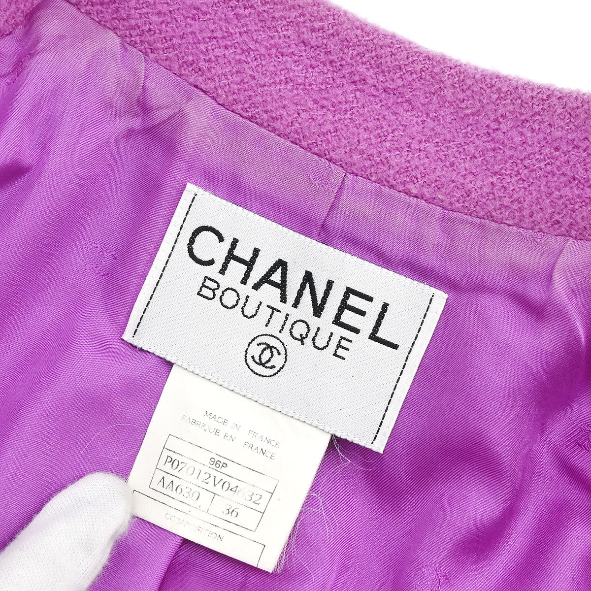 Chanel 1996 Setup Suit Jacket Sleeveless Dress Purple #36