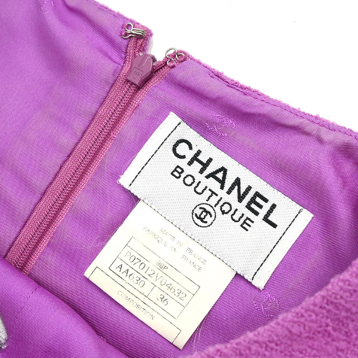 Chanel 1996 Setup Suit Jacket Sleeveless Dress Purple #36
