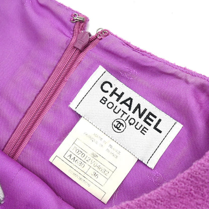 Chanel 1996 Setup Suit Jacket Sleeveless Dress Purple #36