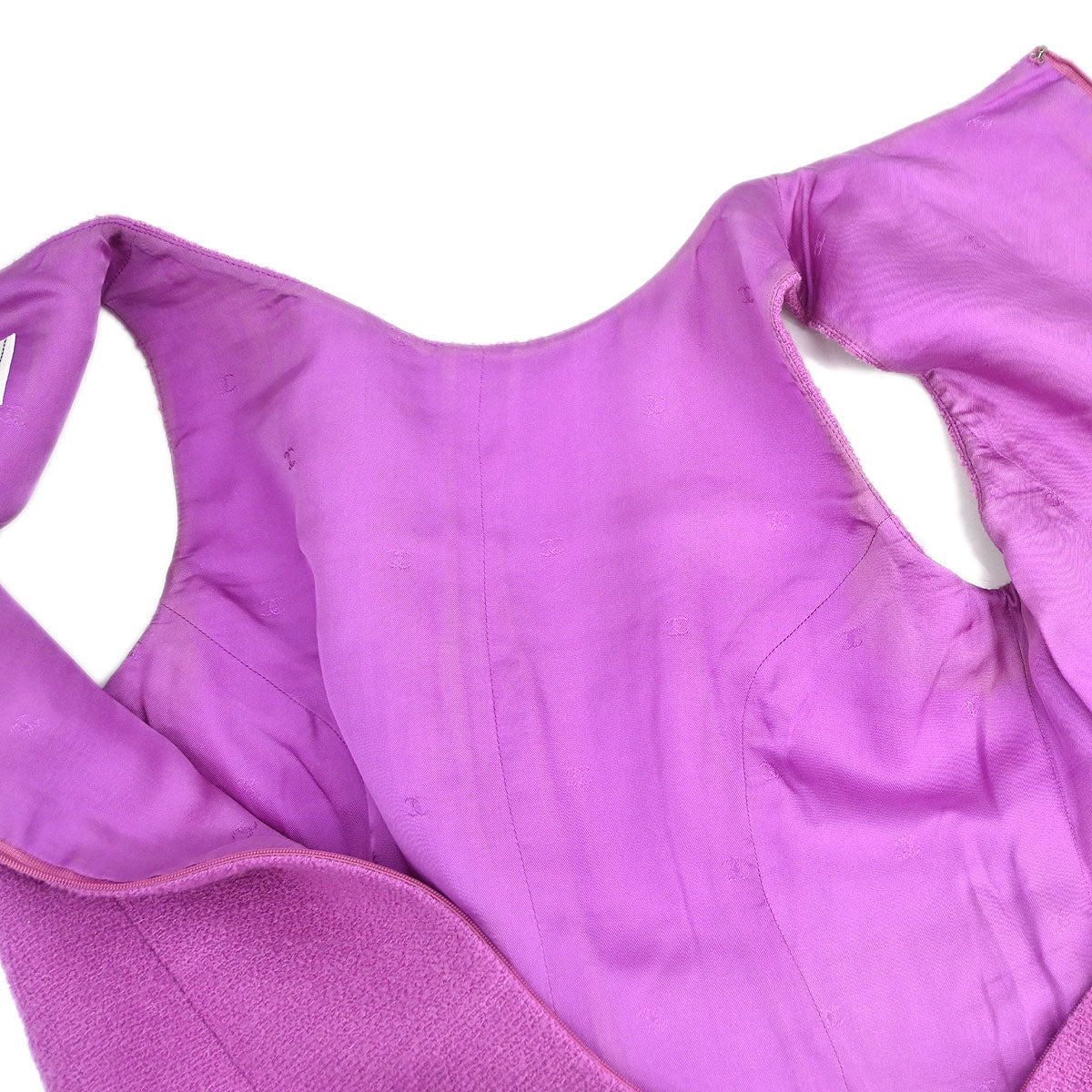 Chanel 1996 Setup Suit Jacket Sleeveless Dress Purple #36