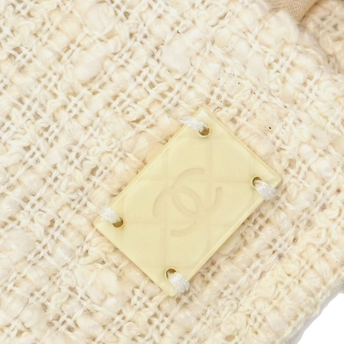 Chanel 2004 Collarless Tweed Jacket Ivory #38