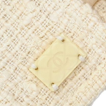 Chanel 2004 Collarless Tweed Jacket Ivory #38