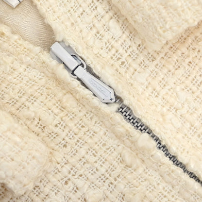 Chanel 2004 Collarless Tweed Jacket Ivory #38
