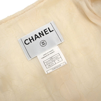 Chanel 2004 Collarless Tweed Jacket Ivory #38