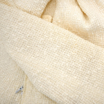 Chanel 2004 Collarless Tweed Jacket Ivory #38