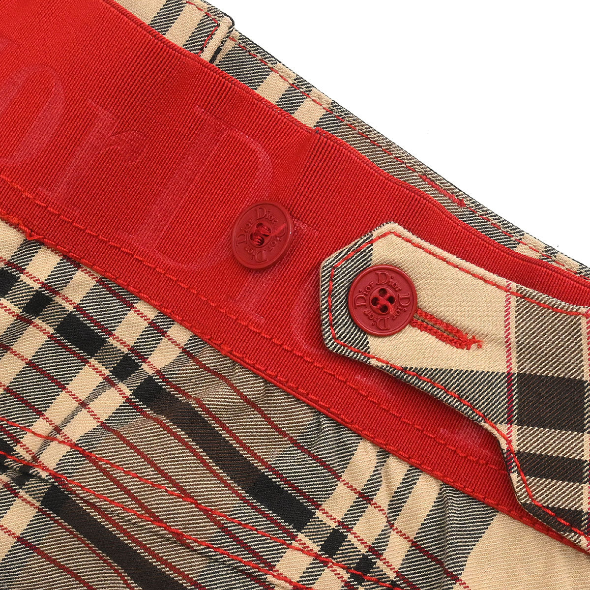 Christian Dior 2004 Check Skirt Beige #38