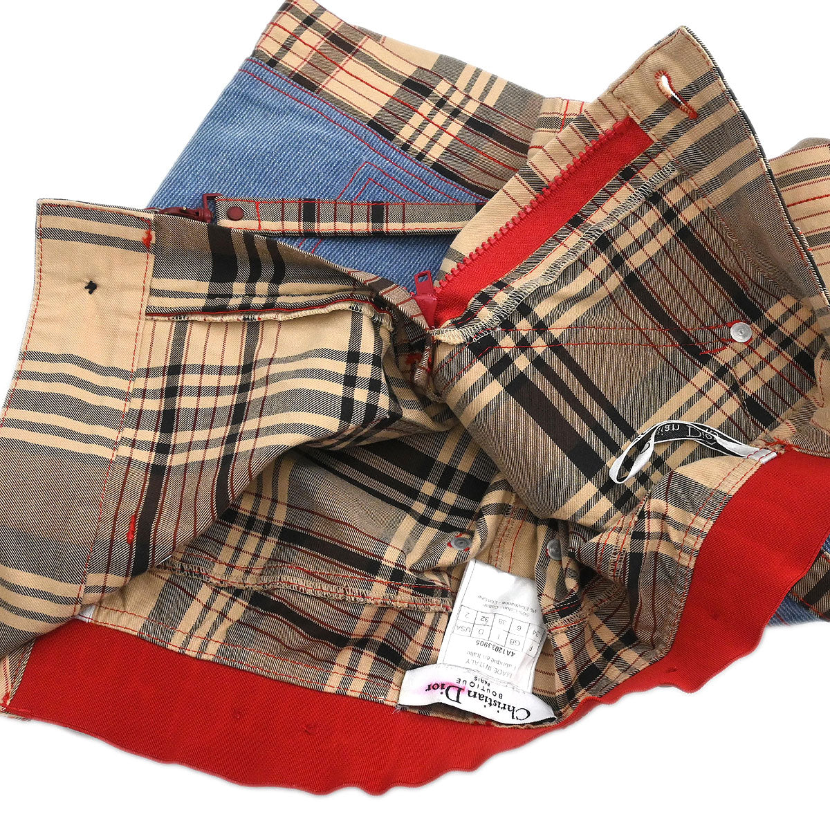 Christian Dior 2004 Check Skirt Beige #38