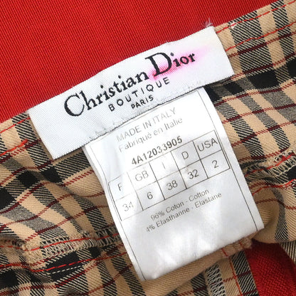 Christian Dior 2004 Check Skirt Beige #38
