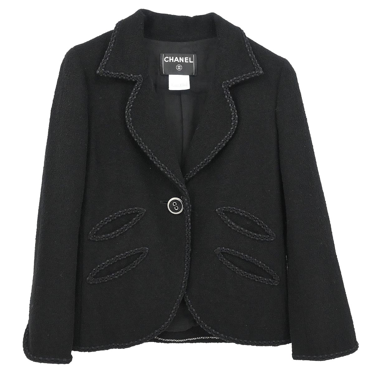 Chanel 2008 Single Breasted Jacket Black #38