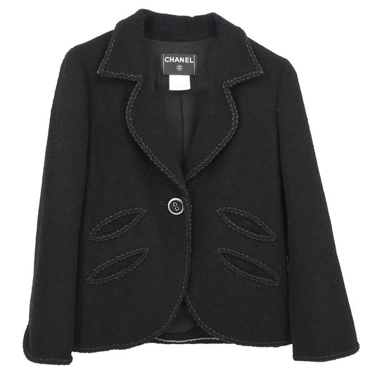 Chanel 2008 Single Breasted Jacket Black #38