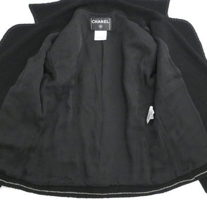 Chanel 2008 Single Breasted Jacket Black #38