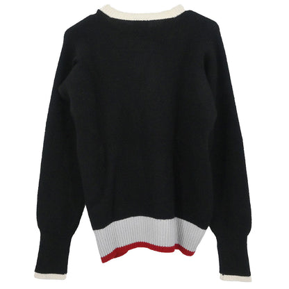 Chanel 1996 Long Sleeve Sweater Knit Top Black #46