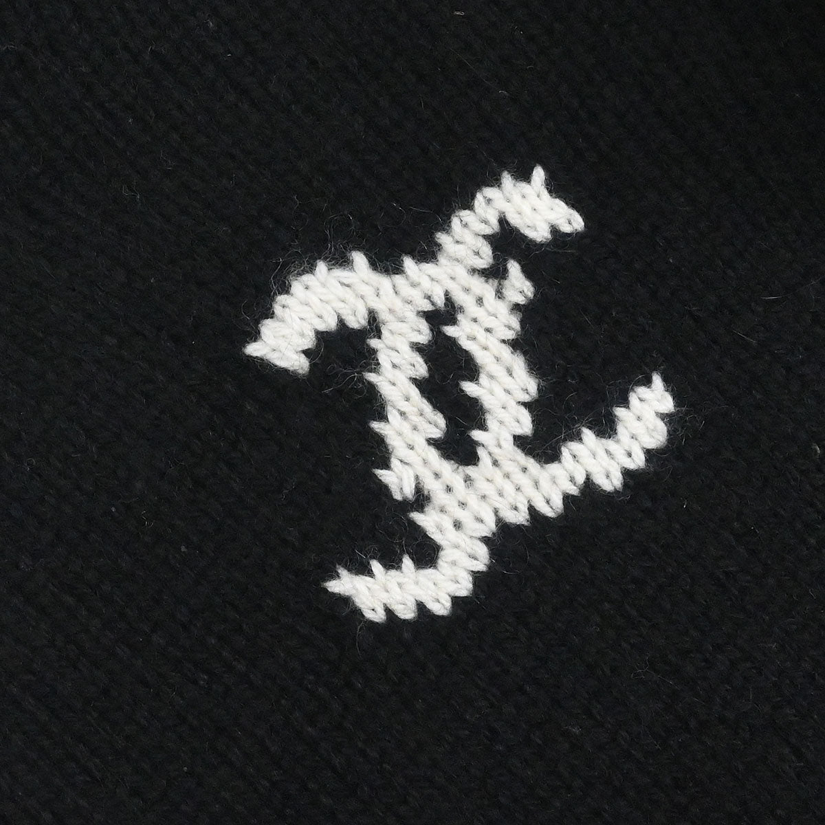 Chanel 1996 Long Sleeve Sweater Knit Top Black #46