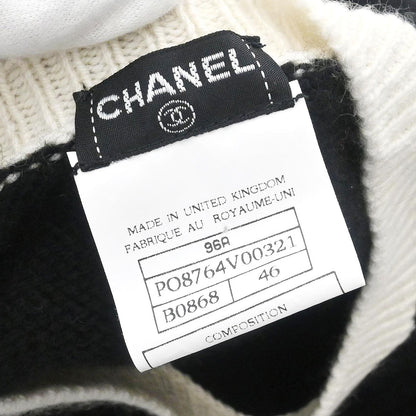 Chanel 1996 Long Sleeve Sweater Knit Top Black #46