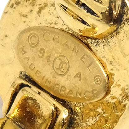 Chanel Button Clip-On Earrings Gold 94A