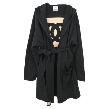 Chanel 2003 Sport Line Belted Robe Style Coat Gown Black #M