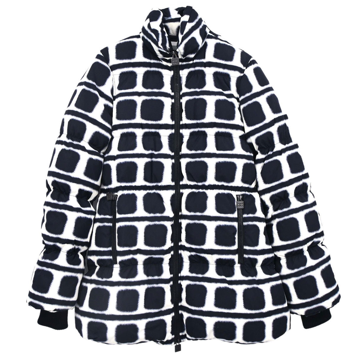 Chanel 2007 Sport Line Zip Up Jacket Black White #34