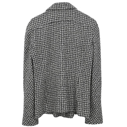 Chanel 2009 Single Breasted Jacket Tweed Black #42