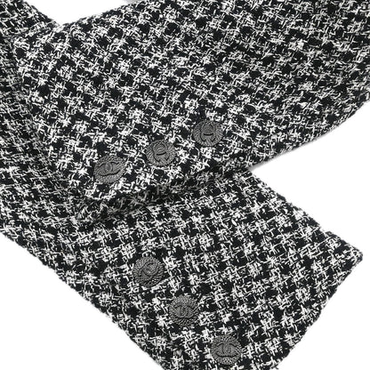 Chanel 2009 Single Breasted Jacket Tweed Black #42