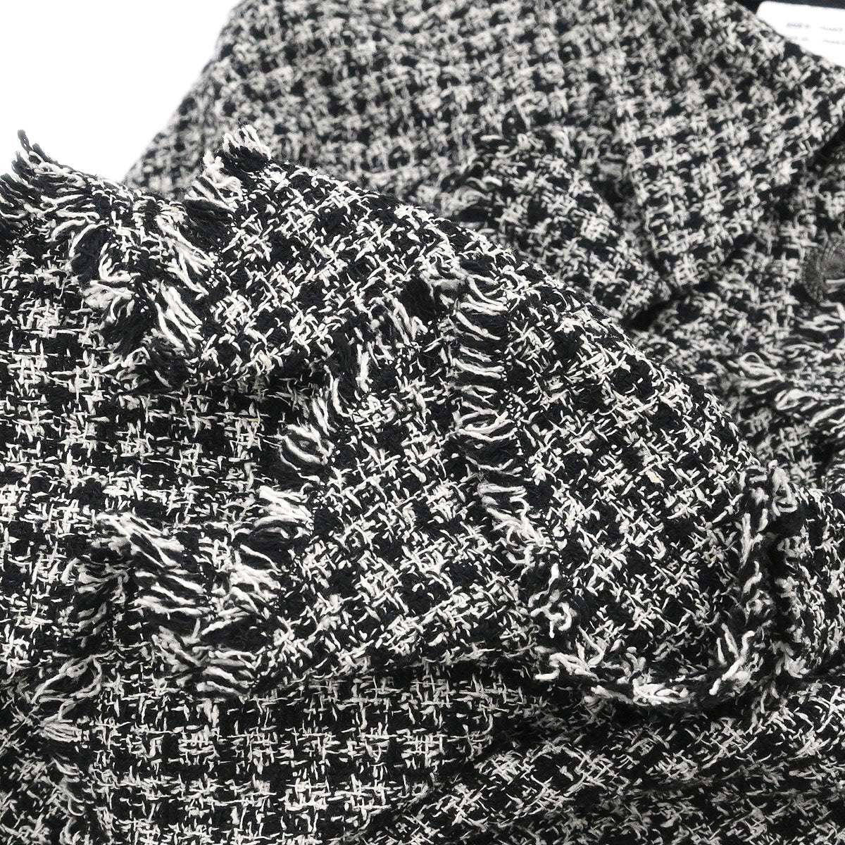 Chanel 2009 Single Breasted Jacket Tweed Black #42