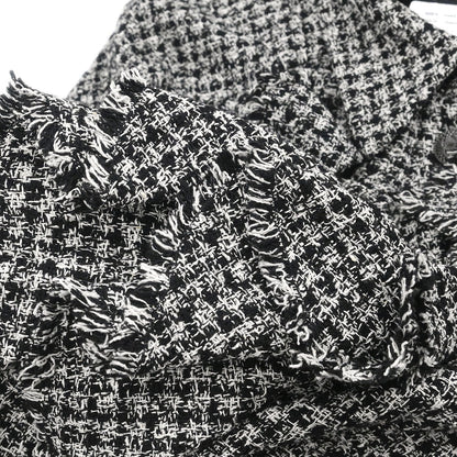 Chanel 2009 Single Breasted Jacket Tweed Black #42