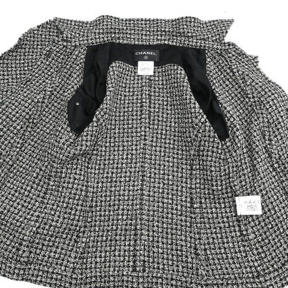 Chanel 2009 Single Breasted Jacket Tweed Black #42