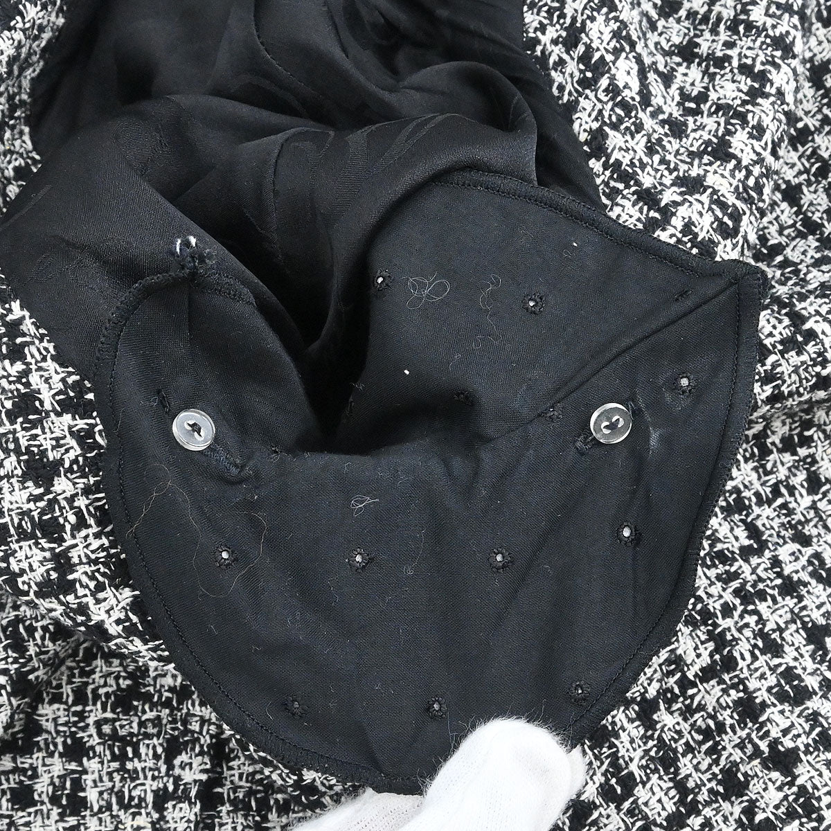 Chanel 2009 Single Breasted Jacket Tweed Black #42