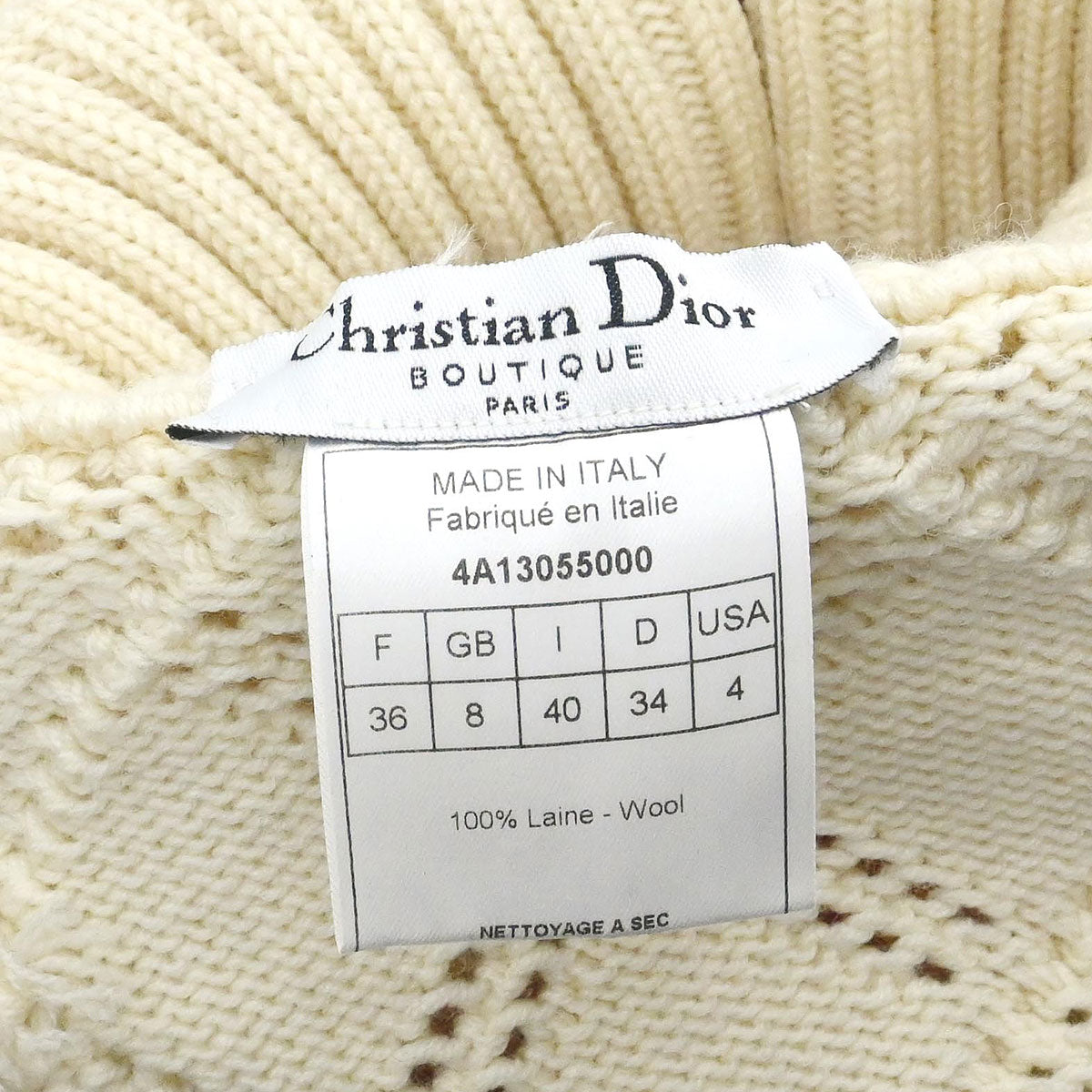 Christian Dior 2004 Sweater Knit Top White #36