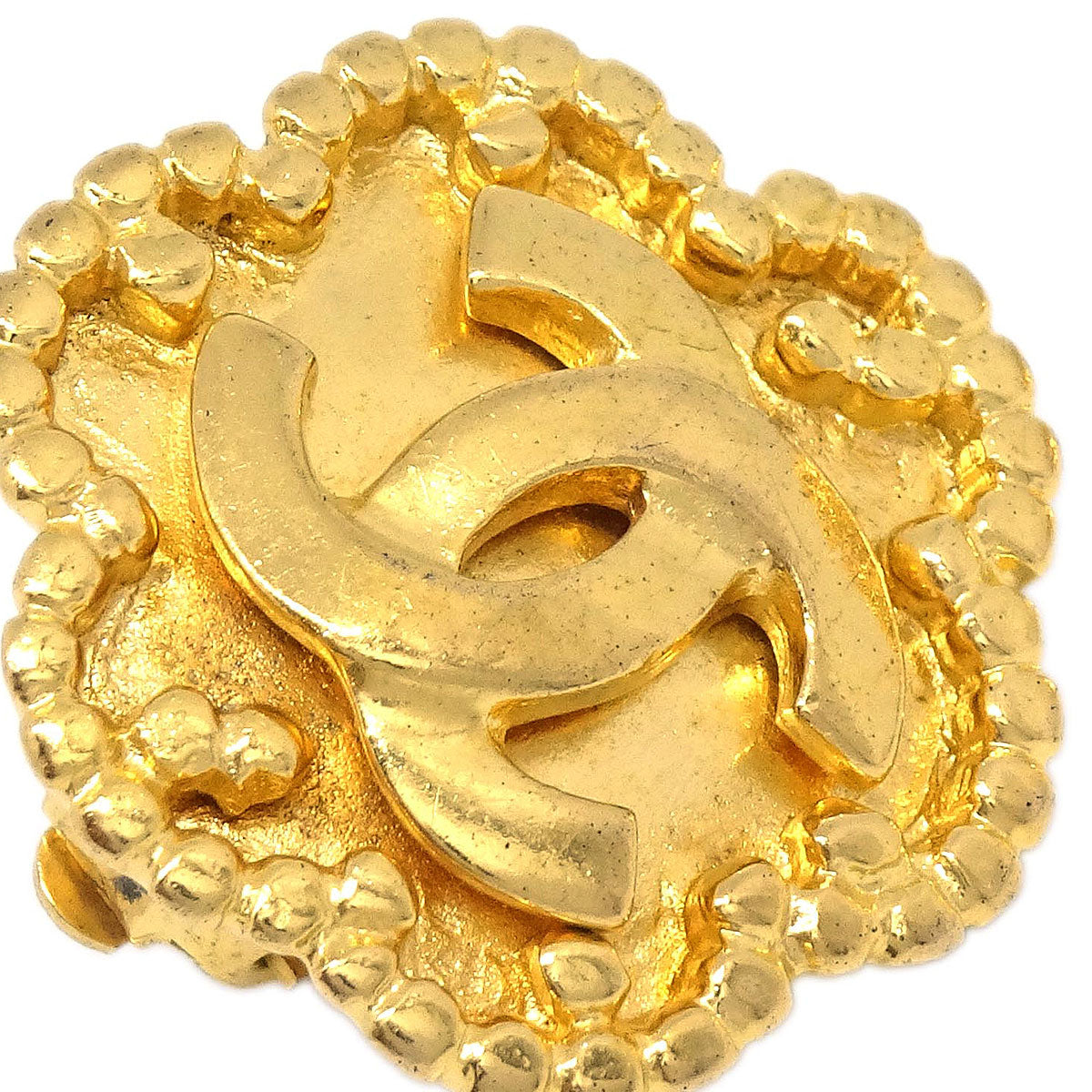 Chanel Flower Clip-On Earrings Gold 96A