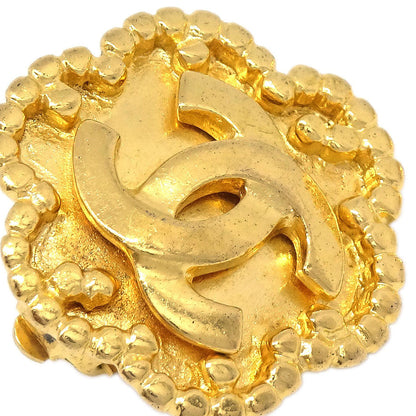 Chanel Flower Clip-On Earrings Gold 96A