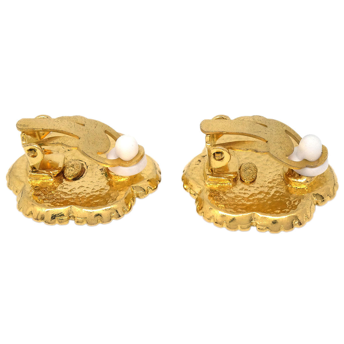 Chanel Flower Clip-On Earrings Gold 96A