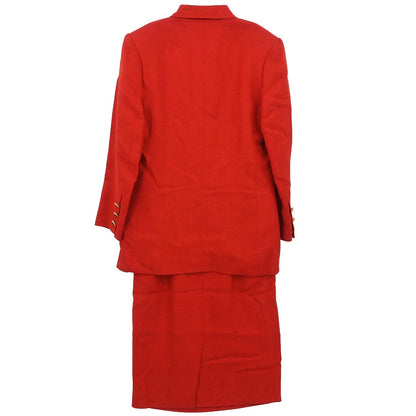 Hermes Setup Suit Jacket Skirt Red #36