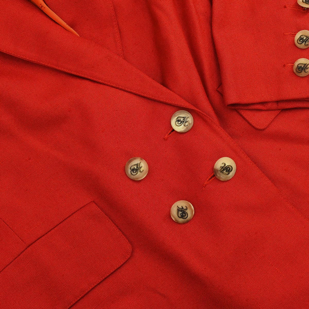 Hermes Setup Suit Jacket Skirt Red #36